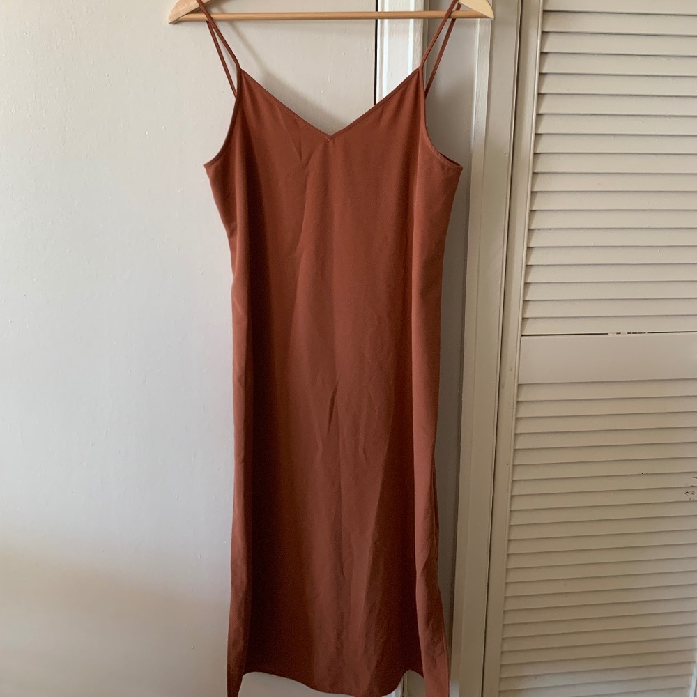 Uniqlo midi slip dress with slit